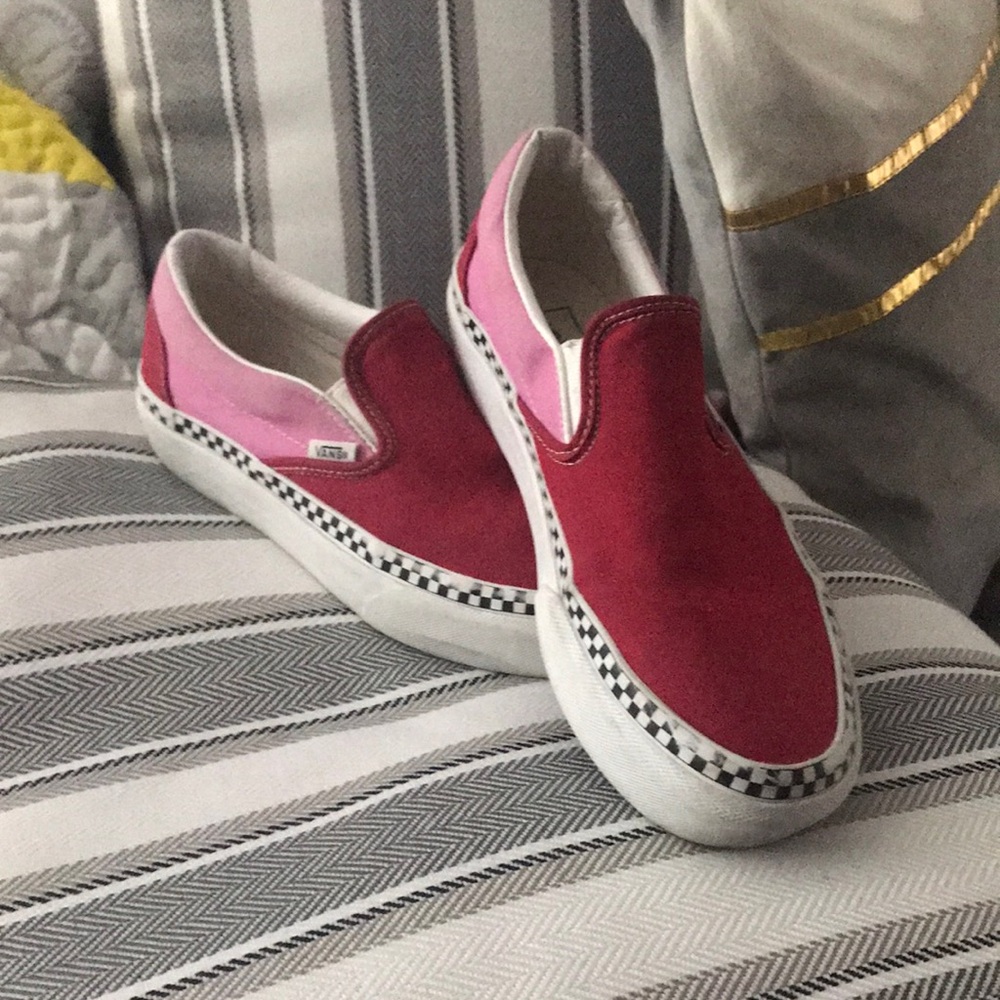 Vans Classic Slip On Platform (2-Tone) Chili Pepper Red Womens Shoes size 8